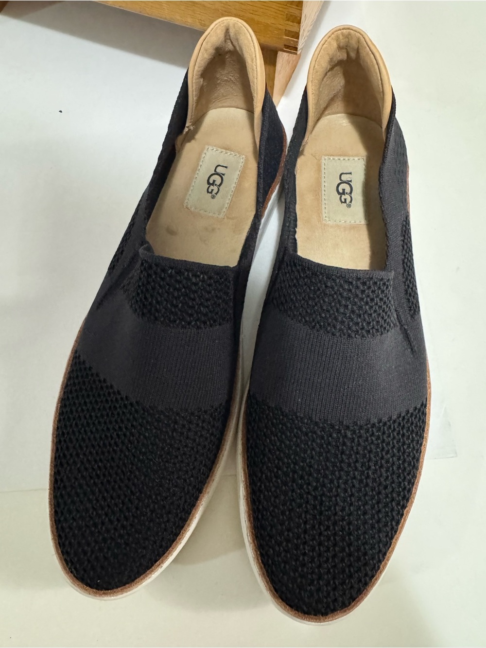 UGG Men’s Black Knit Slip-On Loafers